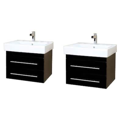 Bellaterra Home 203102 - D - 48.5 Double Wall Mount Style Sink Vanity - Black
