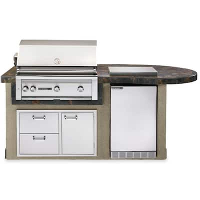Sedona by Lynx Deluxe Outdoor Kitchen Island Package in Grey with 36 in. Propane Gas Grill L2600G
