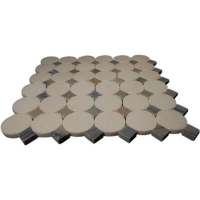 Splashback Glass Tile 12 in. x 12 in. Orbit Satellite Marble Mosaic Floor and Wall Tile ORBIT SATELLITE PATTERN