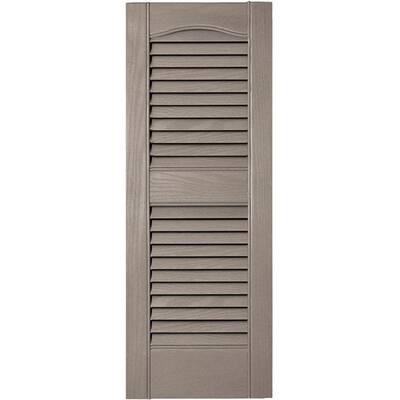 Builders Edge 12 in. x 31 in. Louvered Vinyl Exterior Shutters Pair #008 Clay