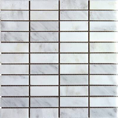 M.S. International Inc. Greecian White 1 in. x 3 in. Mosaic Honed Marble Floor & Wall Tile SMOT-ARA-1X3-H