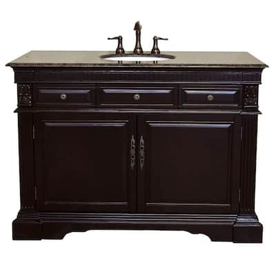 Bellaterra Home 50 Single Sink Wood Vanity - Dark Mahogany
