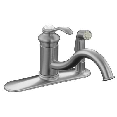 KOHLER Kitchen Faucets. Fairfax 8 in. 1-Handle Low-Arc Kitchen Faucet in Brushed Chrome with Sidespray