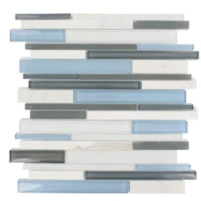 Splashback Glass Tile Cleveland Shannon Random Brick 12 in. x 12 in. Mixed Materials Floor and Wall Tile
