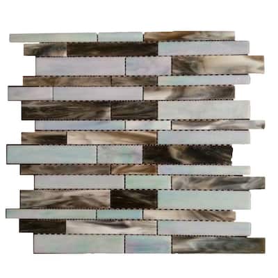 Splashback Glass Tile Matchstix Tidal Wave 10 in. x 11 in. Glass Floor and Wall Tile MATCHSTIX TIDAL WAVE GLASS TILE