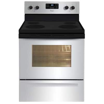 Whirlpool 4.8 cu. ft. Electric Range with Self-Cleaning Oven in Universal Silver WFE510S0AD