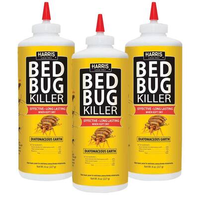 Harris 8 oz. Diatomaceous Earth Bed Bug Killer (3-Pack)-HDE8-3PK ...