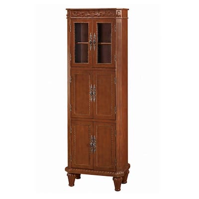 Home Decorators Collection Heirloom 72 in. H Bath Cabinet 6-Door in Antique Cherry