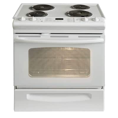 GE 4.4 cu. ft. Slide-In Electric Range with Self-Cleaning Oven in White JSP39DNWW