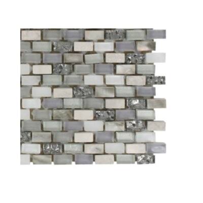 Splashback Glass Tile Paradox Puzzle Mixed Materials Floor and Wall Tile - 6 in. x 6 in. Tile Sample L2B8 MOSAIC TILE