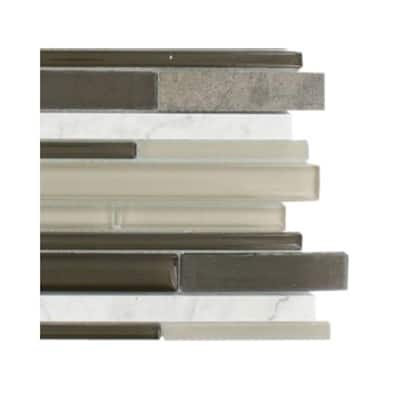Splashback Glass Tile Cleveland Taylor Random Brick Mixed Materials Floor and Wall Tile - 6 in. x 6 in. Tile Sample L1B2 MOSAIC TILE