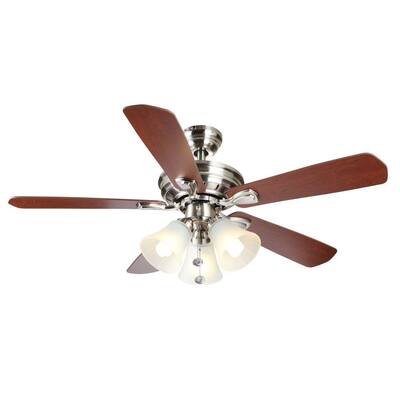 ... 44 in. 3-Light Brushed Nickel Ceiling Fan-26617 - The Home Depot