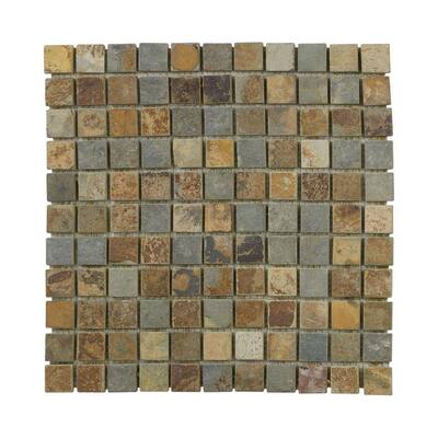 Jeffrey Court Mosaic 12 in. x 12 in. Slate Wall & Floor Tile 99027