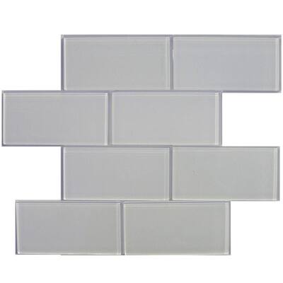 Splashback Glass Tile Contempo Bright White Polished 3 in. x 6 in. Glass Mosaic Floor and Wall Tile CONTEMPO BRIGHT WHITE POLISHED 3 X 6
