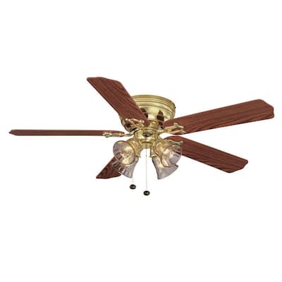 Hampton Bay Carriage House 52 in. Polished Brass Indoor Ceiling Fan 22752