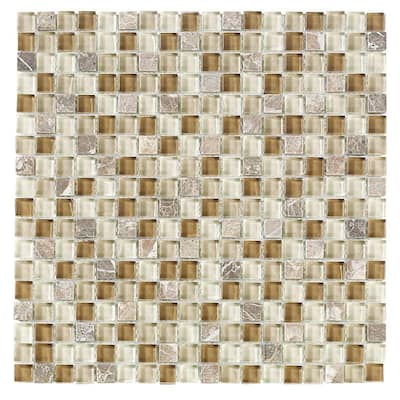 Jeffrey Court Nevada Sand Glass 12 in. x 12 in. Glass Wall & Floor Tile 99142
