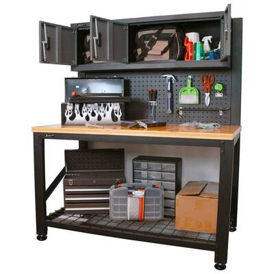  Garage Series 5 ft. Industrial Steel Workbench with Cabinet Storage