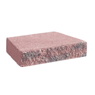 2-3/8 in. x 12 in. Wall Cap Rose/Charcoal Concrete Retaining Wall Block
