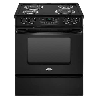 Whirlpool 4.3 cu. ft. Slide-In Electric Range with Self-Cleaning Oven in Black RY160LXTB