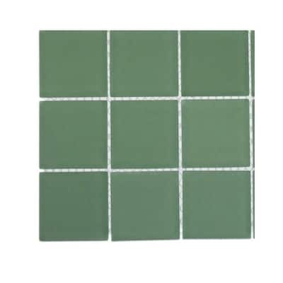 Splashback Glass Tile Contempo Spa Green Frosted Glass - 6 in. x 6 in. Tile Sample L6D10 GLASS TILE