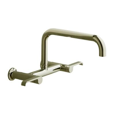 KOHLER Kitchen Faucets. Torq Wall-Mount 2-Handle Low-Arc Kitchen Faucet in Vibrant Polished Nickel