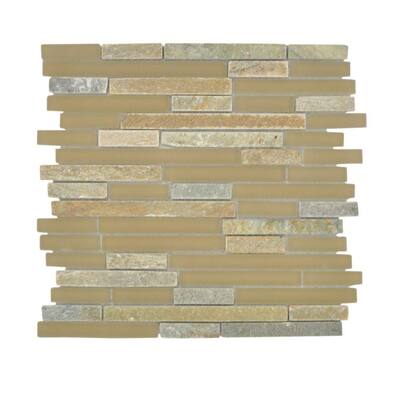Jeffrey Court Canyon View Quartz Pencil 12 in. x 12 in. Glass Wall & Floor Tile 99187