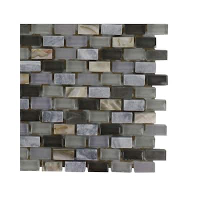 Splashback Glass Tile Paradox Cryptic Mixed Materials Floor and Wall Tile - 6 in. x 6 in. Tile Sample L2A7 MOSAIC TILE