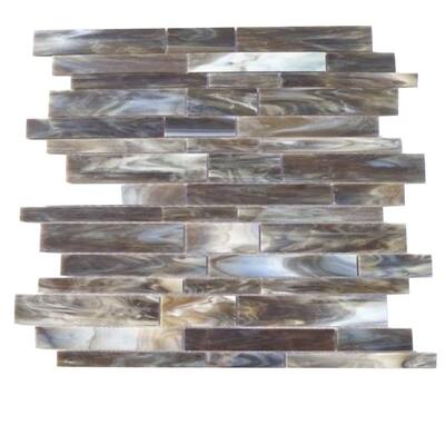 Splashback Glass Tile Matchstix Mudbath 10 in. x 11 in. Glass Floor and Wall Tile MATCHSTIX MUDBATH GLASS TILE