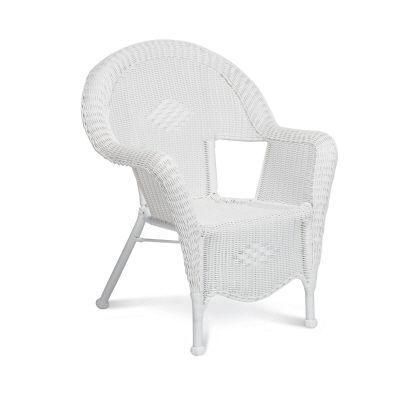 Wicker Chair on Hampton Bay Java White Resin Wicker Chair