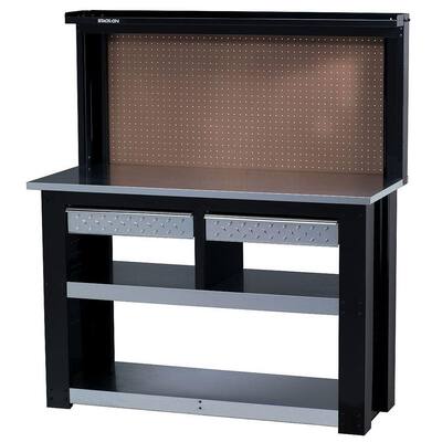 54 in. Professional Steel Workbench with Back Wall Storage 