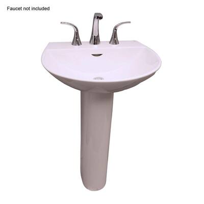 Barclay 3-348WH Reserva Reserva 600 Vitreous China Pedestal Lavatory with 8 Widespread