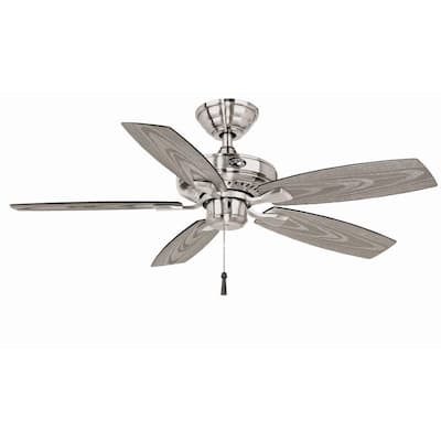 Hampton Bay Gazebo II 42 in. Indoor/Outdoor Brushed Nickel Ceiling Fan YG187-BN