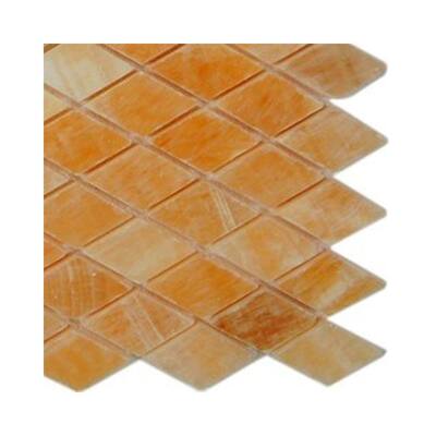 Splashback Glass Tile Honey Onyx Diamond Marble Floor and Wall Tile - 6 in. x 6 in. Tile Sample L3C9 STONE TILE