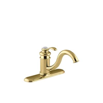 KOHLER Kitchen Faucets. Fairfax Single-Control Kitchen Faucet with Escutcheon, Less Sidespray in Vibrant Polished Brass