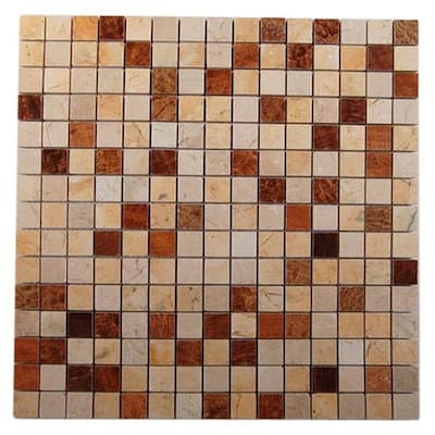 Splashback Glass Tile 12 in. x 12 in. Sparrow Blend Mosaic Tile SPARROW BLEND .75X.75 MOSAIC TILE
