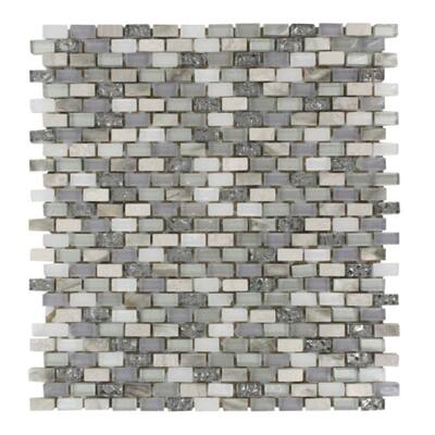 Splashback Glass Tile Paradox Puzzle 12 in. x 12 in. Mixed Materials Floor and Wall Tile