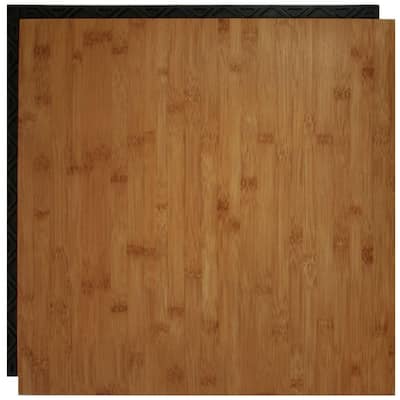 Place N' Go Bamboo 18.5 in. x 18.5 in. Interlocking Waterproof Vinyl Tile with Built-In Underlayment. Perfect for Basement Flooring PNGB-BAM