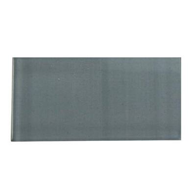 Splashback Glass Tile 3 in. x 6 in. Sample Size Contempo Blue Gray Polished Glass Tile Sample L5A8