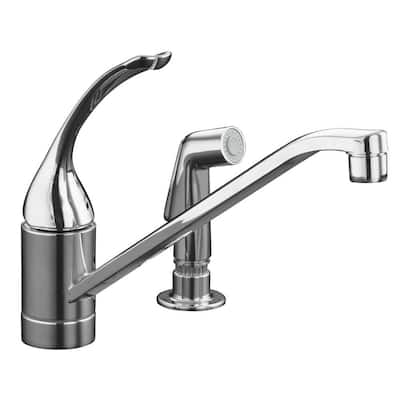 KOHLER Kitchen Faucets. Coralais Single-Hole 1-Handle Low-Arc Kitchen Faucet with Sidesparyer in Polished Chrome