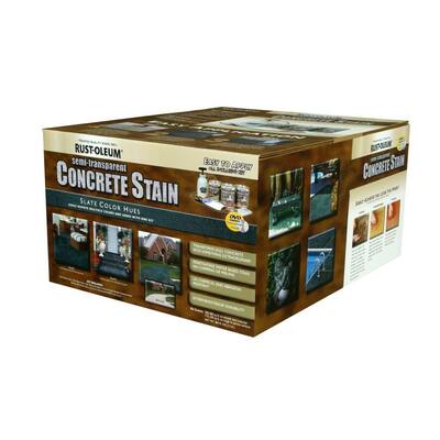 Rust-Oleum 3-gal. Slate Gloss Concrete Stain Kit-239412A - The Home Depot