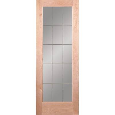 15 Lite Illusions Woodgrain 1 Lite Unfinished Maple Interior Door Slab