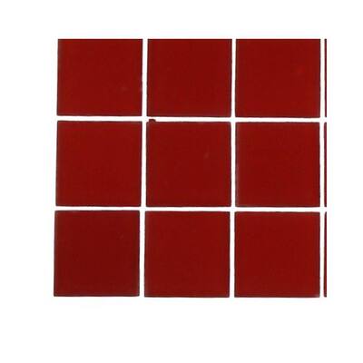 Splashback Glass Tile Contempo Lipstick Red Frosted Glass - 6 in. x 6 in. Tile Sample L6D12 GLASS TILE