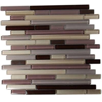 Splashback Glass Tile 12 in. x 12 in. Glass Mosaic Floor and Wall Tile TEMPLE ORE