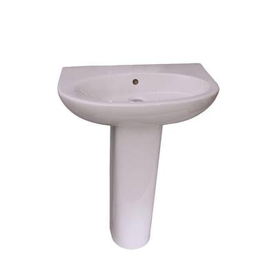 Barclay 3-324WH Infinity Infinity 600 Vitreous China Pedestal Lavatory with 4 Centerset