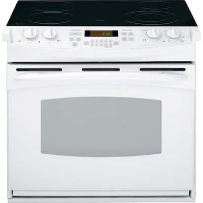 GE Profile 4.4 cu. ft. Drop-In Electric Range with Self-Cleaning Oven in White PD900DPWW