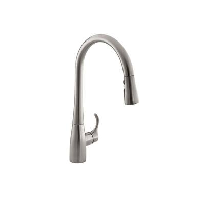 KOHLER Kitchen Faucets. Simplice 1- or 3-Hole Single-Handle Pull-Down Sprayer Kitchen Faucet in Vibrant Stainless