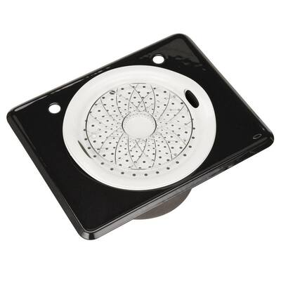 Kohler K-6654-2U-FP Tandem Undercounter Cast Iron Utility Sink, Caviar