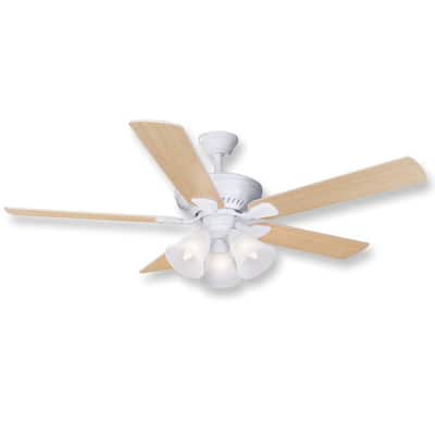 Hampton Bay Campbell 52 in. Matte White Ceiling Fan with Remote 51352