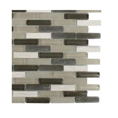 Splashback Glass Tile Cleveland Severn Mini Brick Mixed Materials Floor and Wall Tile - 6 in. x 6 in. Tile Sample L1A7 MOSAIC TILE