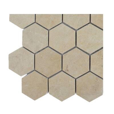 Splashback Glass Tile Jer Gold Hexagon Polished Natural Stone Floor and Wall Tile - 6 in. x 6 in. Tile Sample L5D7 STONE TILE